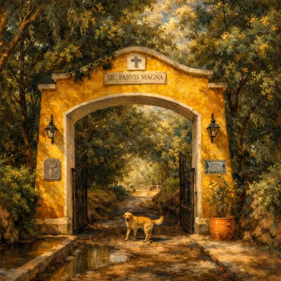 El portón de Hacienda Castalia